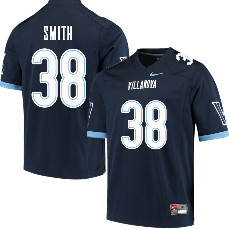 Men #38 Chucky Smith Villanova Wildcats College Football Jerseys Sale-Navy